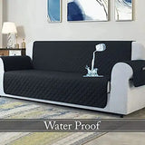 Waterproof Cotton Quilted Sofa Cover - Runners (Black)
