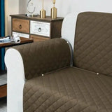 Waterproof Cotton Quilted Sofa Cover - Runners (Brown)