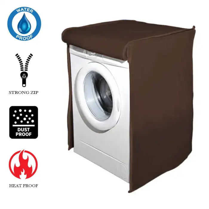 Waterproof Front Loaded Washing Machine Cover (Brown Color - All Sizes Available) Covers